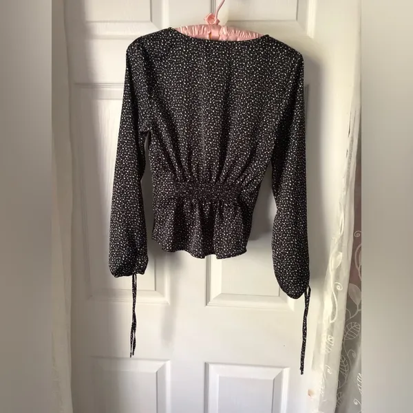 Abercrombie fitted blouse polka dots size small Y2K - Image 8