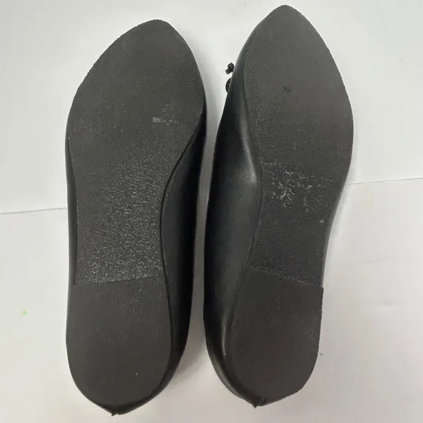 Nicole Miller New‎ York Blue-Rise Black Pointed Toe Ballet Flats Bow Charm 7.5M - Image 11
