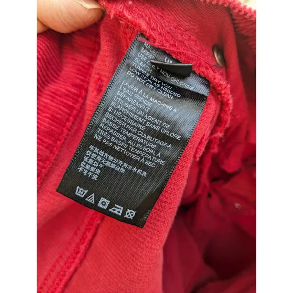 BDG Urban Outfitters Women's Corduroy Jeans Slim Straight Leg High Rise Red 29 - Image 11