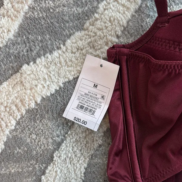 Auden Deep Red Bustier Bra Size M - Image 2