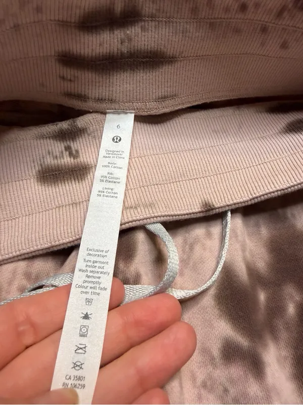 ✨ Lululemon Warm Down Jogger Size 6‎ Pink Brown Marble Dye Soft Lounge Pants ✨ - Image 6