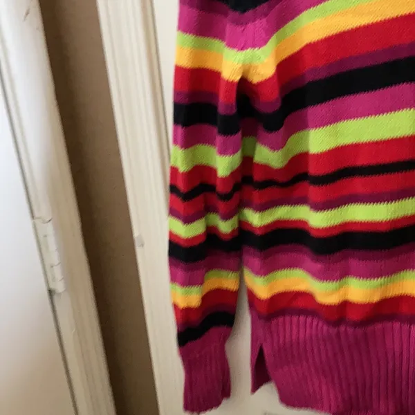 FINAL MARKDOWN Westbound Multicolor Striped Sweater large - Image 2