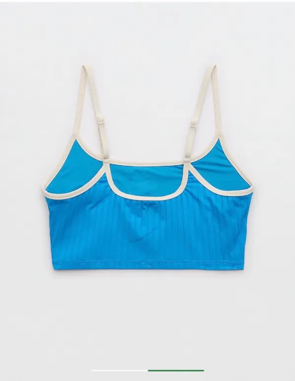Aerie Real Good Blue Ribbed Scoop Bikini Top - Image 5