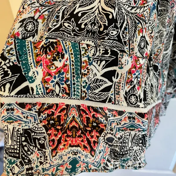 Intimately Free People sz Medium Black Paisley Strappy V-Neck Slip Mini Dress - Image 11