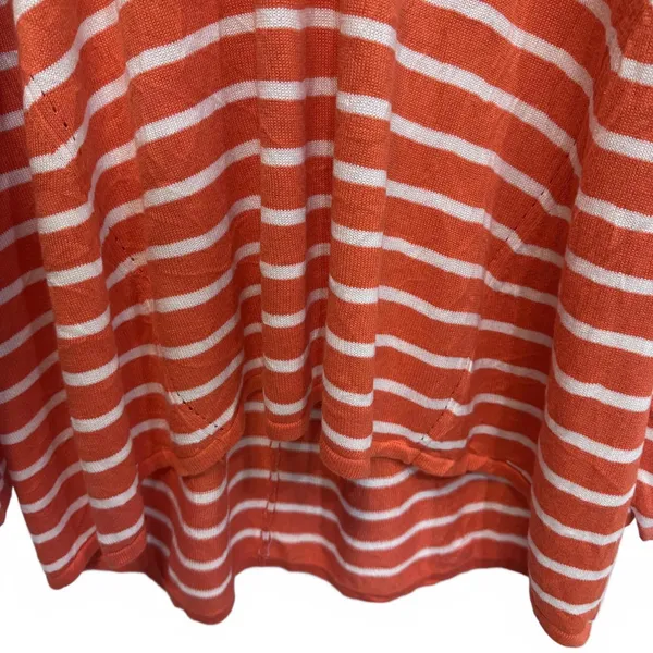 Lane Bryant Orange Striped High Low Top with Back Zipper Plus Size 18/20 - Image 3