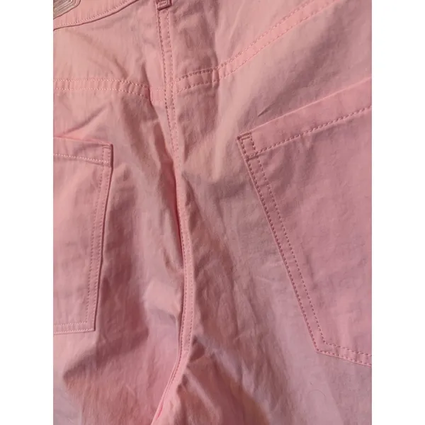 Zara Womens High Rise Wide Leg Cotton Trousers Pink‎ Size Large - Image 3