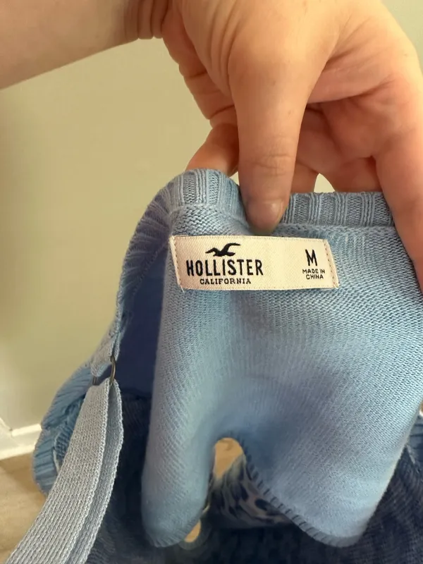 Hollister Light Blue Knit Crop Top - Image 2