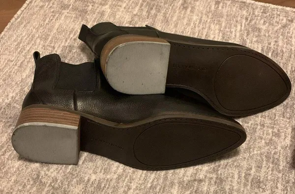 Lucky Brand Podina Leather Chelsea Ankle Boot (Sz 9.5) Black Block Heel - Image 7
