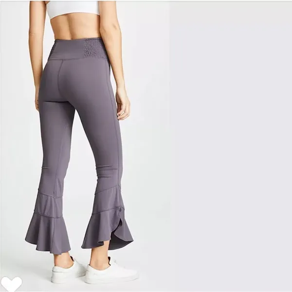 Free People Movement Starlight Pant Legging Stretch Ruffle Crop Hem Small SP - Image 3