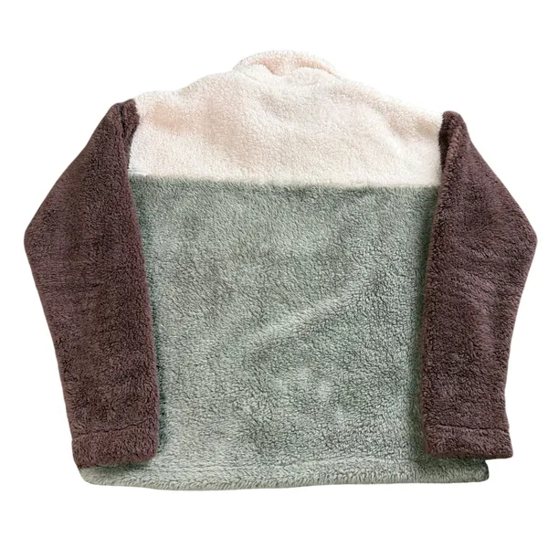 Eddie Bauer Teddy Fleece Pullover Women's Small Colorblock Sherpa Snap Soft - Image 3