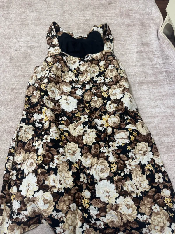 Abercrombie & Fitch Linen Dark Floral Shift Mini Dress size medium - Image 2