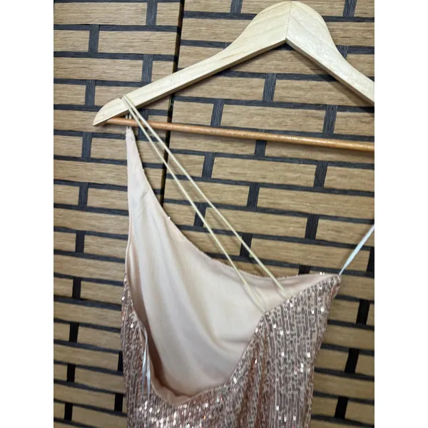 Hello Molly Bronze One Shoulder‎ Dress Size Small - Image 5