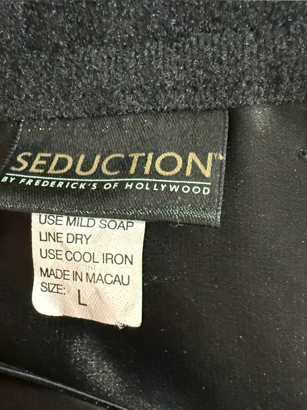 Seduction by Fredricks of Hollywood Black Sheer Fringe Nightie Lingerie Dress - Image 3