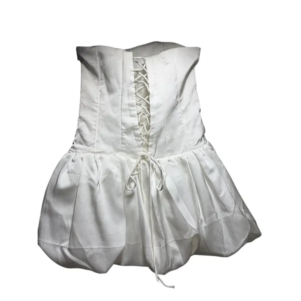 EVNL Bubble Hem Corset Laced Back Skort Mini Dress S 4 6 EUC - Image 6