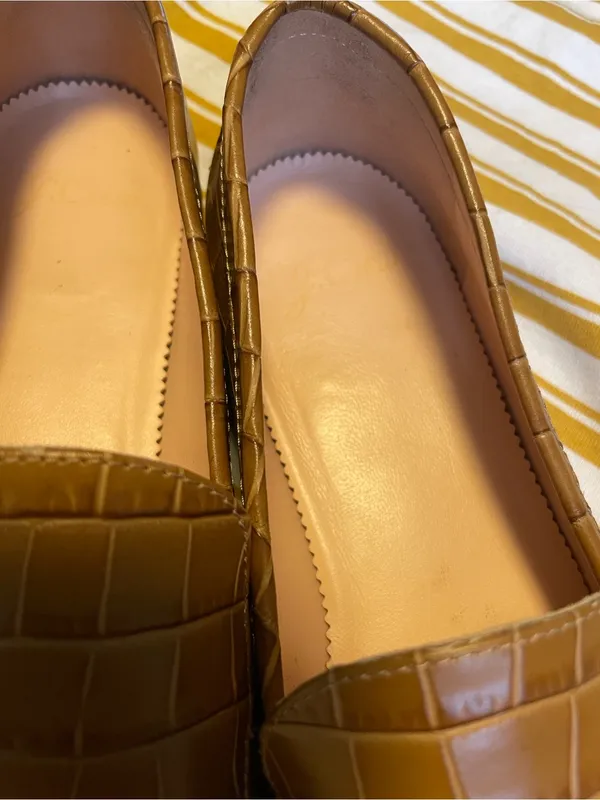 J. Crew Brown Croc-Embossed Leather Slip-On Loafers - Image 9
