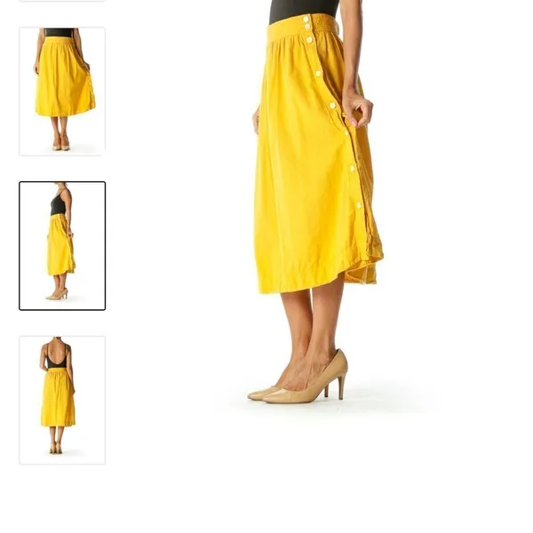 GAP Embroidered Pintuck Pleated Poplin Midi Skirt 2 With pockets‎ C26 - Image 4