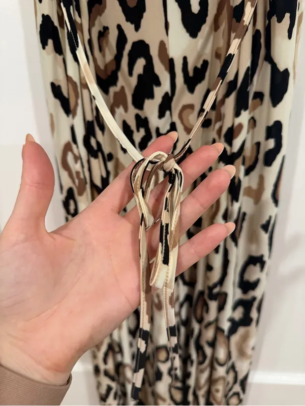 Ambrielle Leopard-Print Slip Dress in Beige, Brown & Black - Image 7