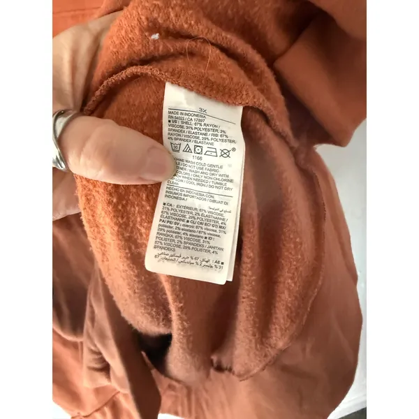 Old Navy Oversized Hoodie Sweatshirt Women‎ Rust Orange Plus 3X Casual Comfort - Image 9