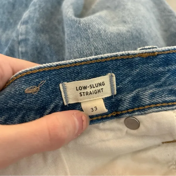 Madewell Low Slung Straight Leg High Rise Jeans Plus Size 33 - Image 8