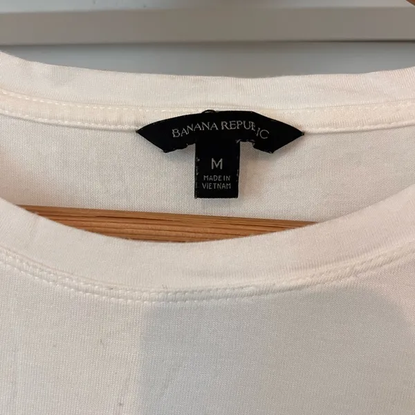 Banana Republic Cream Fitted Long Sleeve Tee - Image 2