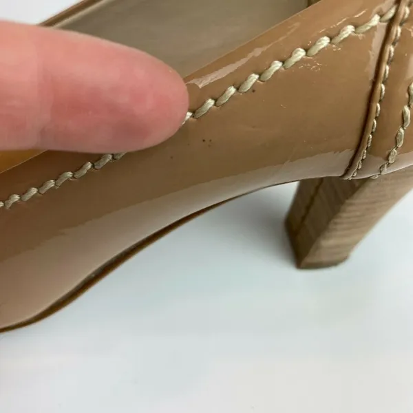 AGL Attilio Giusti Leombruni Pumps 5‎ Nude Patent Leather Heel 35 Italy - Image 11