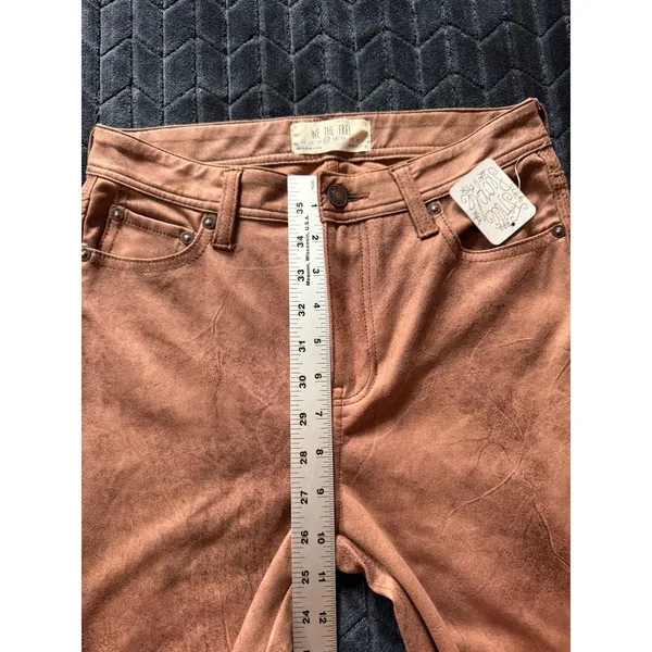 We The Free‎ Brown Faux Suede Skinny Pants Distressed Look Size 27 NWT - Image 8