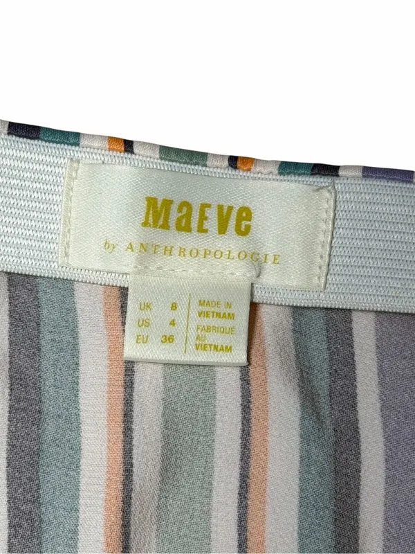 Maeve Anthropologie Freya Satin Multi Striped Midi Skirt Womens 4 - Image 5