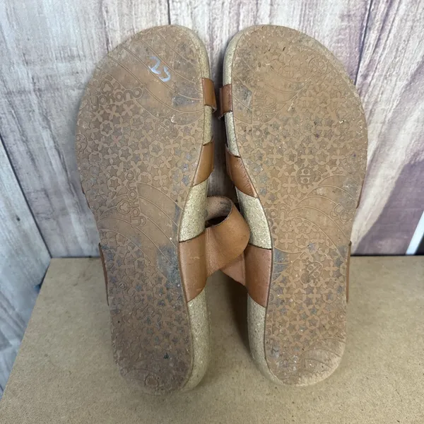 Yokono Sandles Brown Leather Adjustable Strap Cork Footbed Womens Size 9 - Image 4