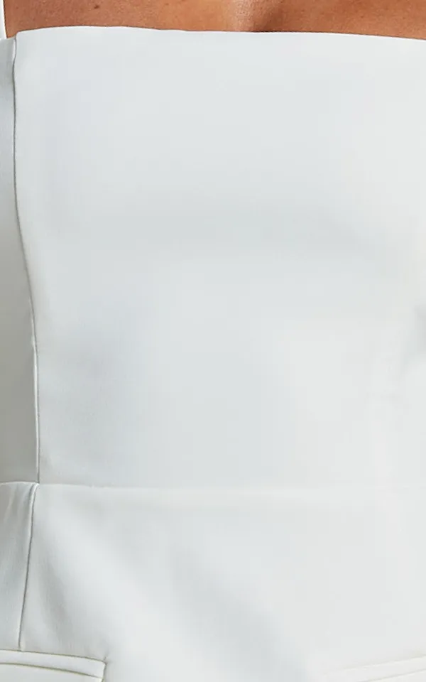 Showpo New Katia Mini Dress Strappy Corset A Line Dress In White Size Small (6) - Image 8