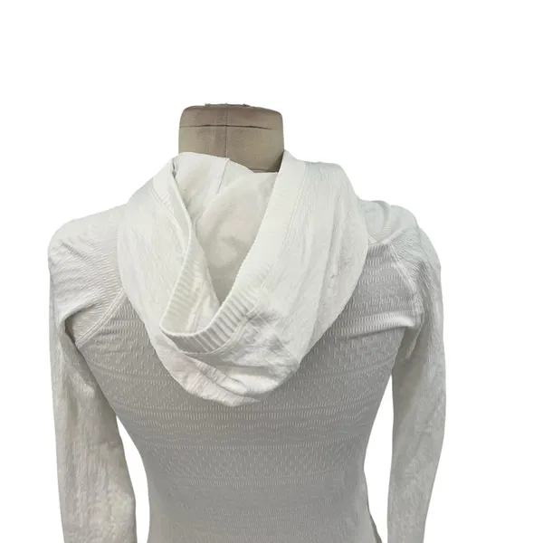Lululemon Rest Less Hoodie‎ Long Sleeve Seamless Stretch Textured White Size 2 - Image 9