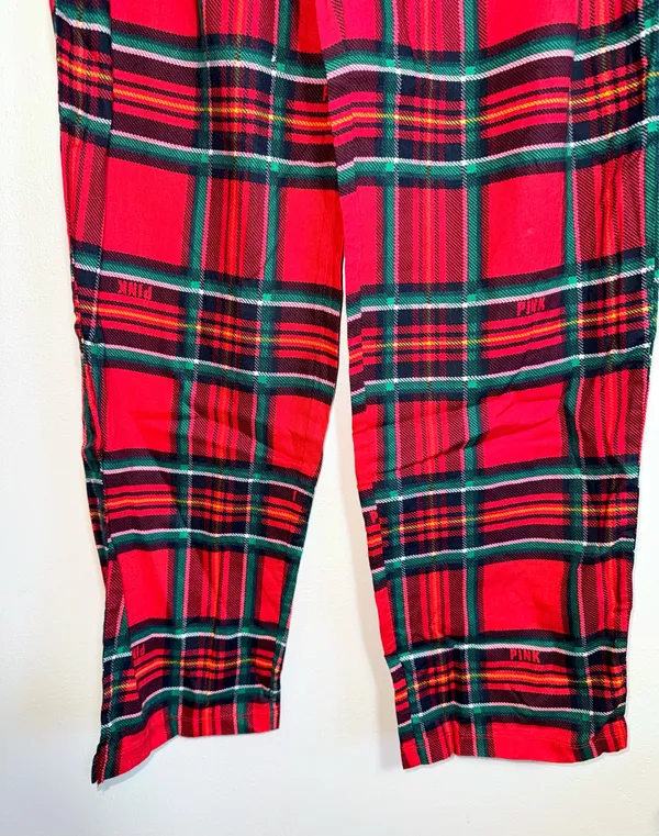 Victoria’s Secret PINK Pajama Pants Red Tartan Plaid Sleepwear - Image 6