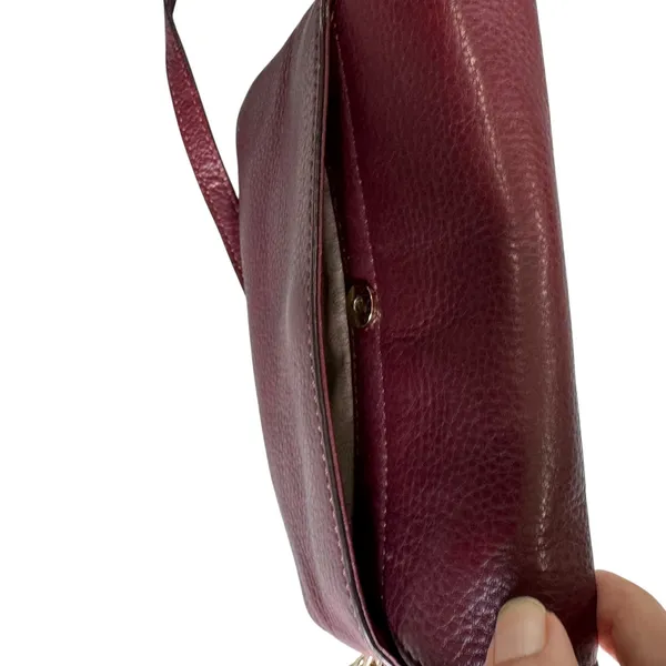 Michael Kors Crossbody Shoulder Bag Leather Burgundy Chain Strap 9x7‎ - Image 5