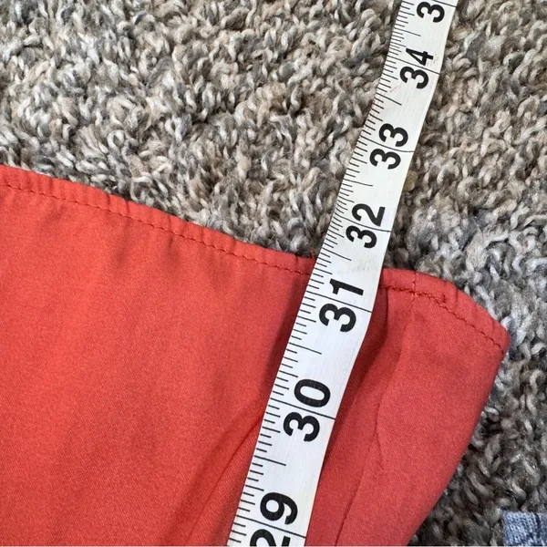 Zara Orange Satin Wide Leg Pull On Pants Womens S High Rise Casual Boho Fall - Image 2