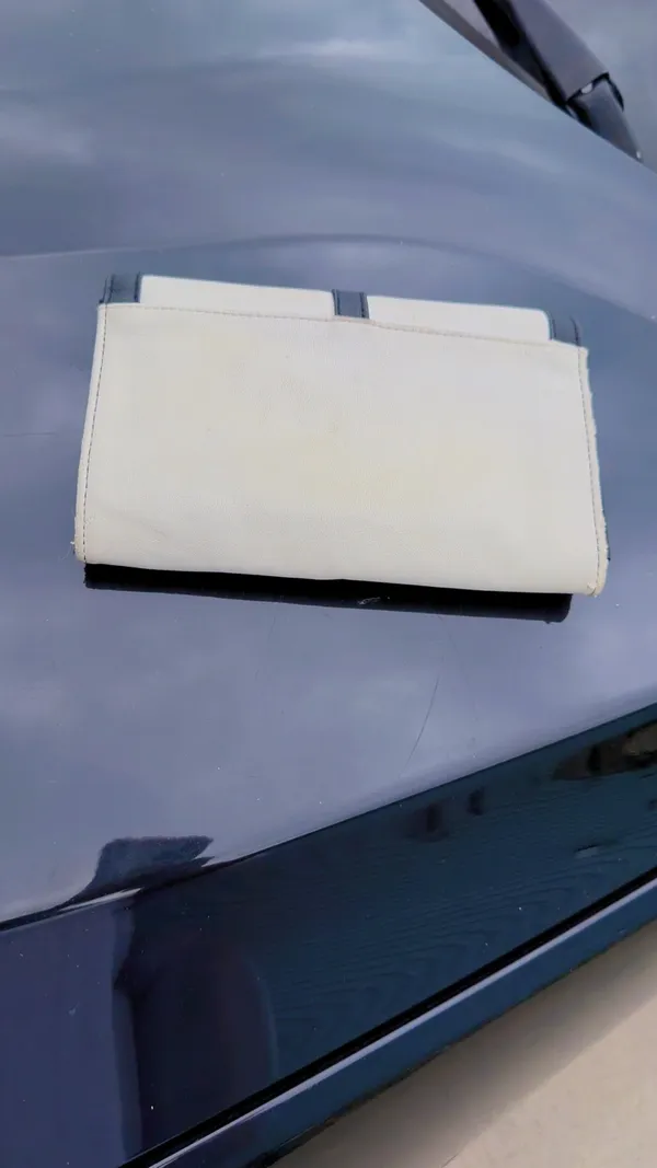 Color Block Black Cream Faux Leather Wallet Organizer - Image 3