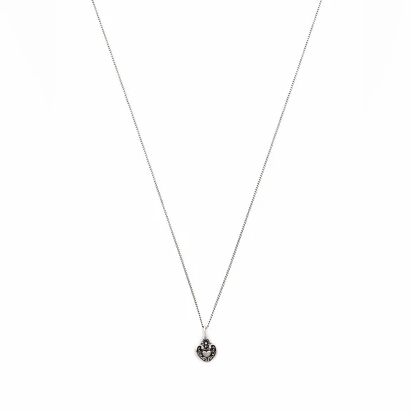 Saint Laurent Victorian Heart Charm Necklace in Metal - Image 2