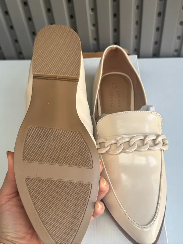 LC Lauren Conrad Cream Chain-Accent Loafers - Image 7