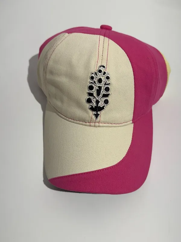 NWT FP Movement by Free People Pink & Cream Floral Patch Baseball Cap - Image 2