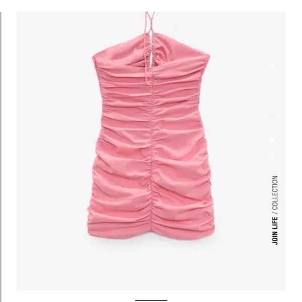 Zara Pink Ruched Halter-Style Mini Dress - Image 4