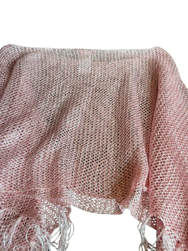 Edikted Sequin Fringe Knit Poncho Pink Flowy Flattering Size XS/Small NWOT - Image 13