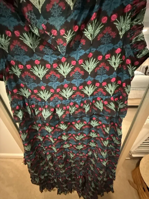 Livro Black Floral Print Sleeveless Tiered Ruffle Maxi Dress Size S - Image 2