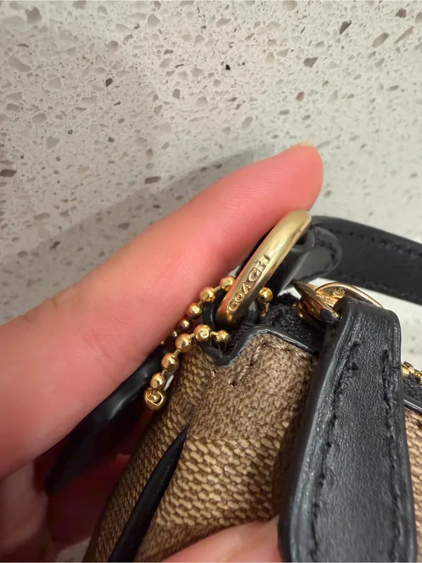 Coach Brown Bee Print Signature Nolita 19 Gold Hardware Small Designer EUC - Image 5