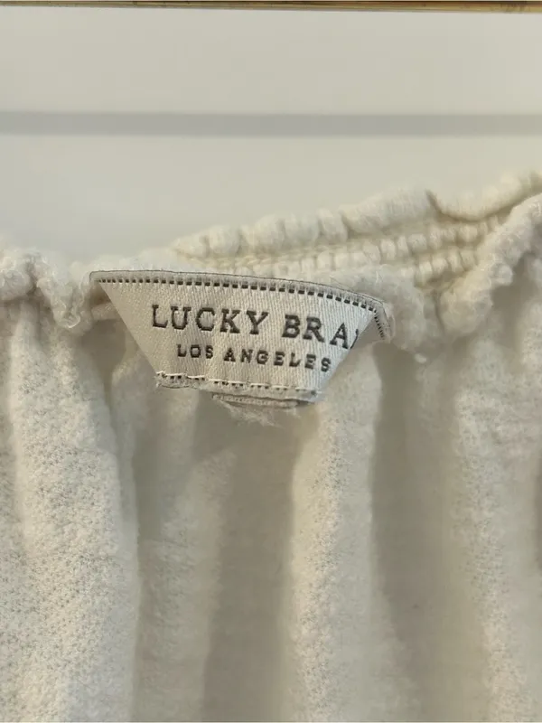 Lucky Brand Embroidered Peasant Top White Size 1X - Image 5