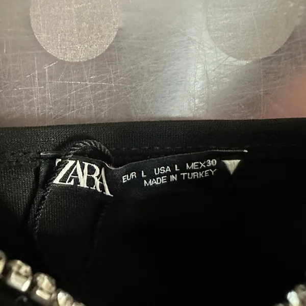ZARA Black Embellished Bustier Corset Crop Top Bloggers Favorite Size Large‎ - Image 5