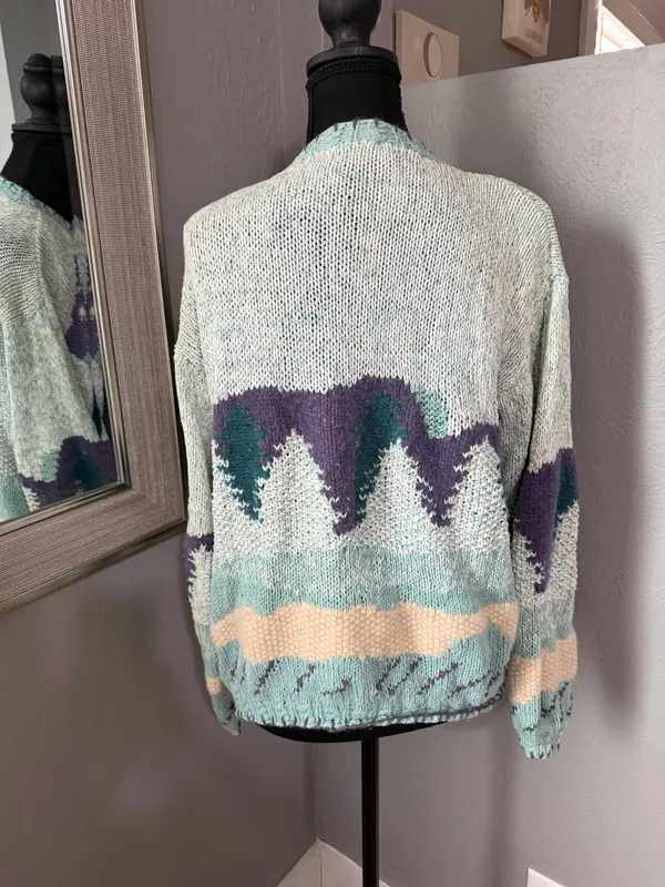 Heirloom Collectibles VTG Heirlooms Hand Knit Wool Blend Cottagecore Grannycore Cardigan Large. - Image 4