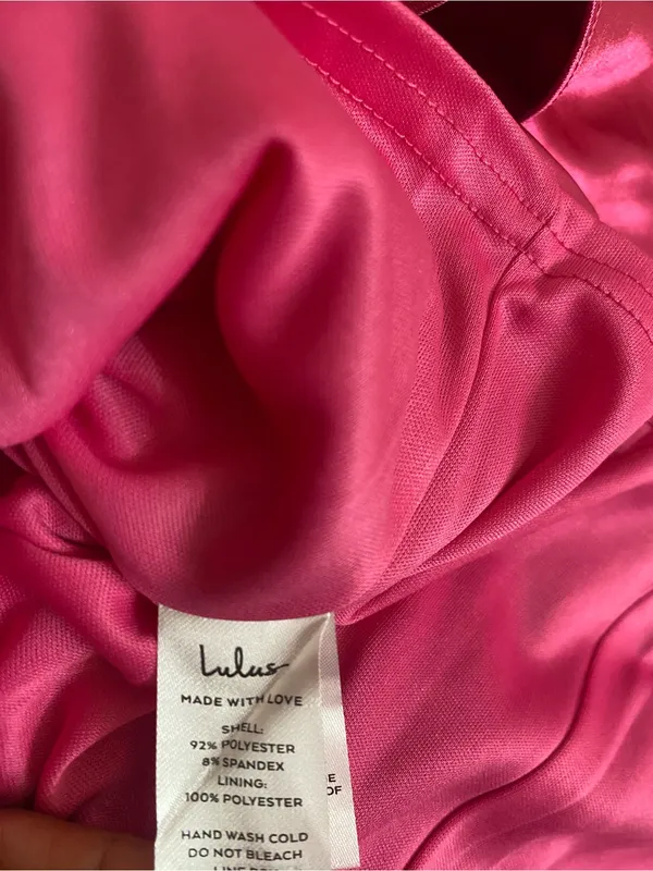 Lulu's Hot Pink One-Shoulder Satin Peplumi Mini - Image 8