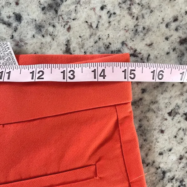 Zara Trousers Womens Large Orange Red Ankle Cropped Flare High Rise Slim Pants - Image 8