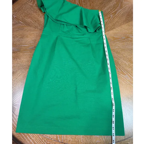 NAF NAF One Shoulder Ruffle Mini Dress Cocktail Green Size 38 US 6‎ - Image 8