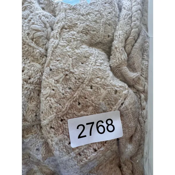 Anthropologie Knitted & Knotted Cardigan Wool‎ Sz S Beige Crochet Fringe Boho - Image 12