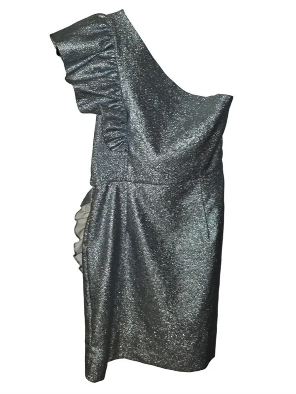 Topshop One Shoulder Mini Dress Size 8 - Image 3