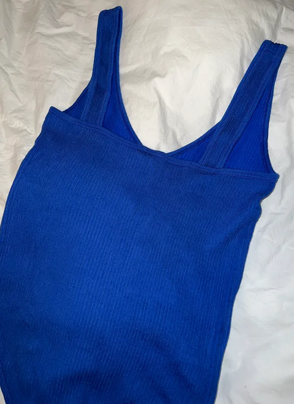 Ribbed Bodysuit Blue Size M - Image 3